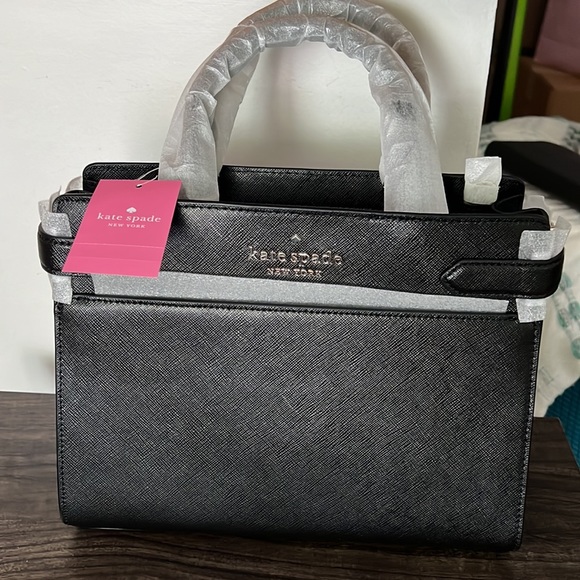 Kate spade black staci medium satchel 🔥new !! - Picture 5 of 9